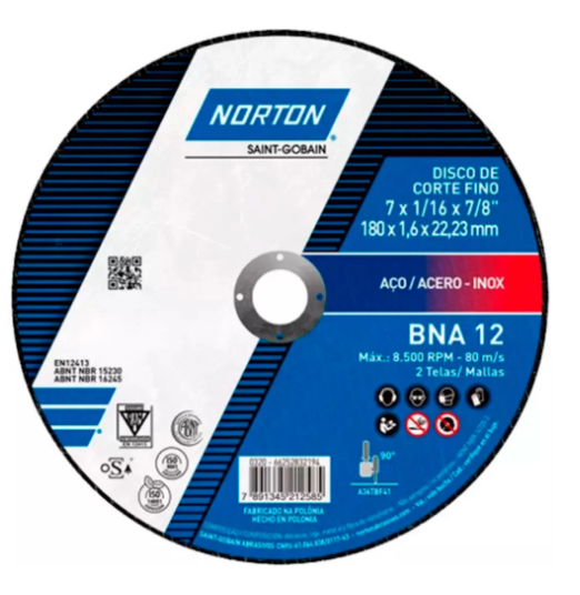 NORTON DISCO CORTE BNA12 180X1.6X22.23 